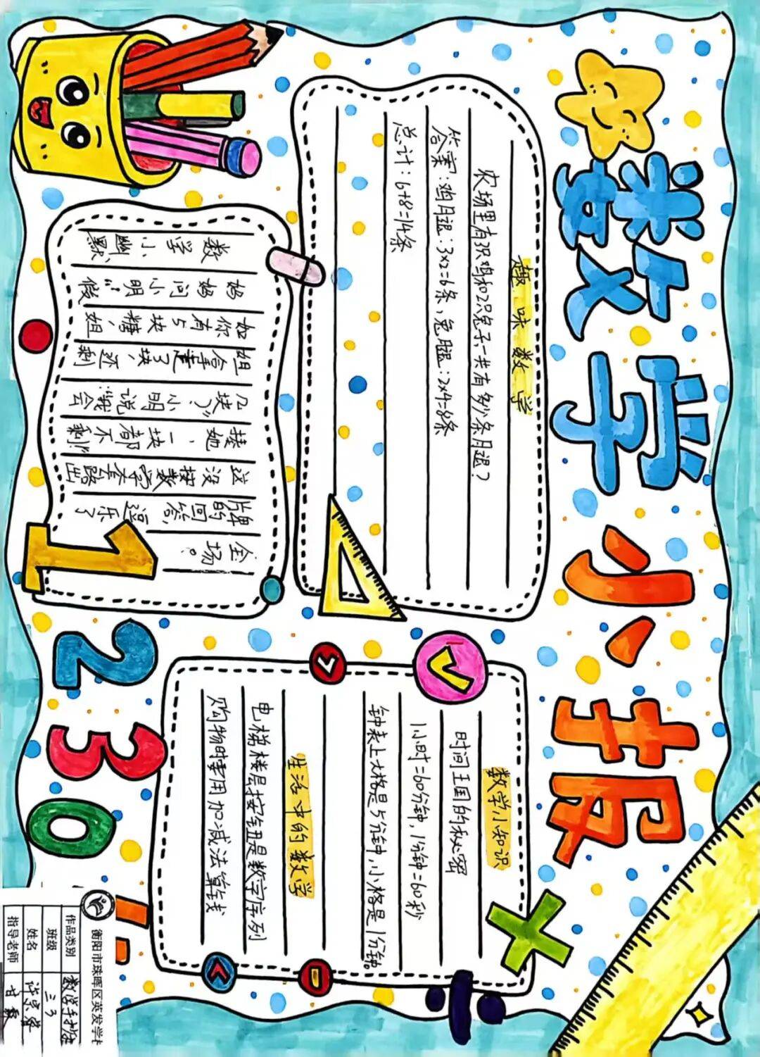 此次"趣味数学手抄报与数学日记"活动不仅是一次学科