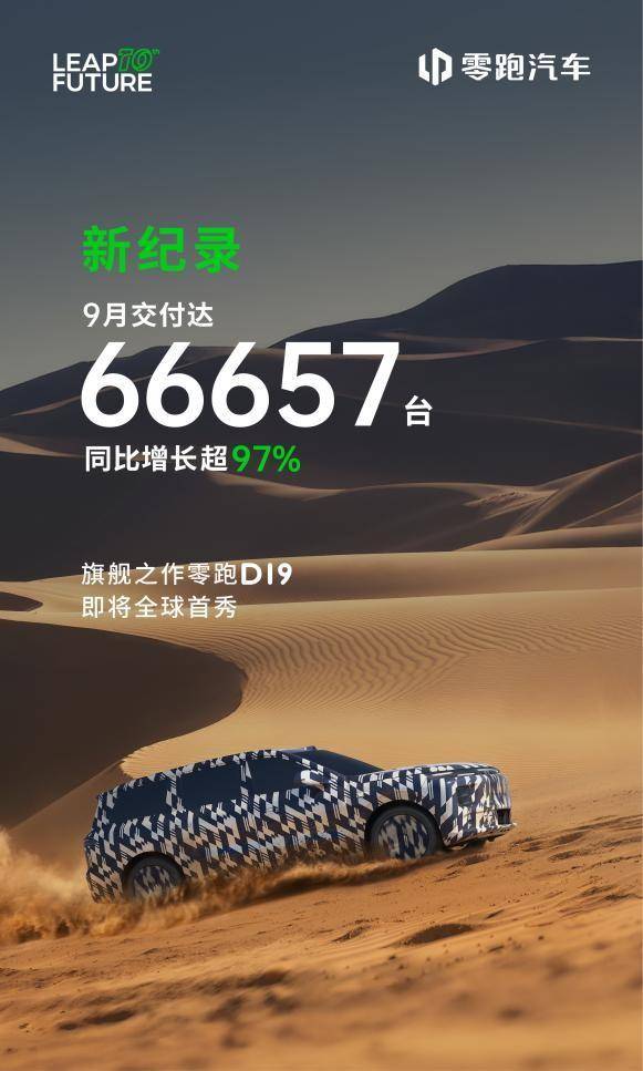 刷新行业天花板！零跑9月交付破6万，连续7个月蝉联新势力销冠