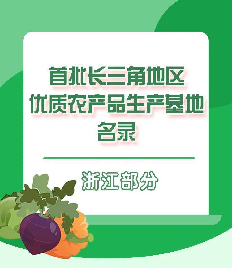 丽水3家入选！新一批长三角地区优质农产品生产基地名单公布