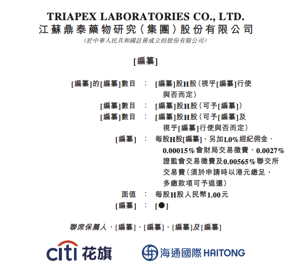 菲仕技术、鼎泰药研、涛涛车业递表港交所