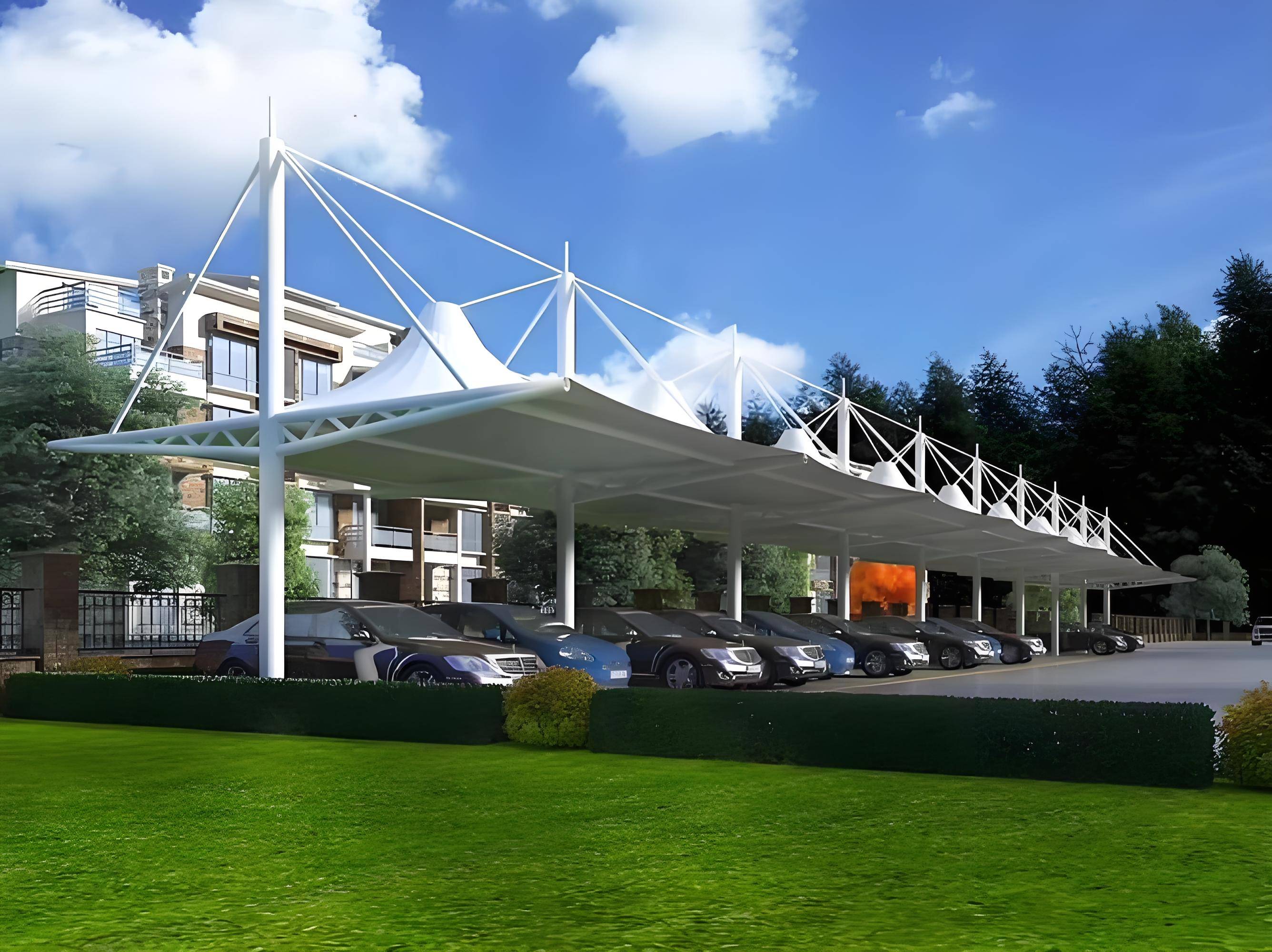 辨析充电桩膜结构汽车车棚一般寿命多少年,理性选购