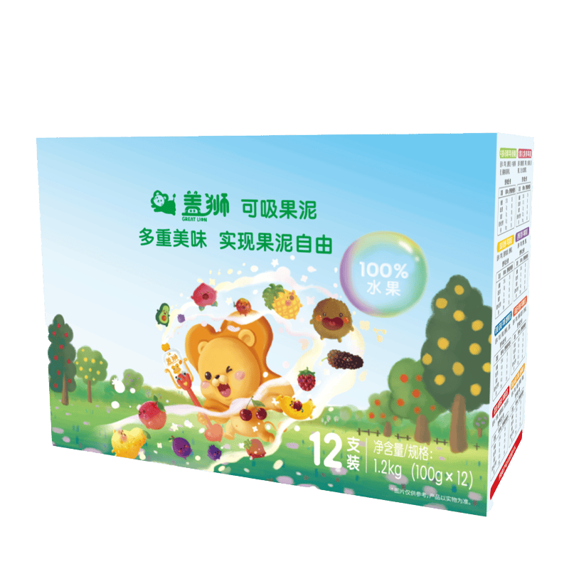 健康美味随行,盖狮果泥礼盒让儿童零食新选择!_孩子_营养_水果