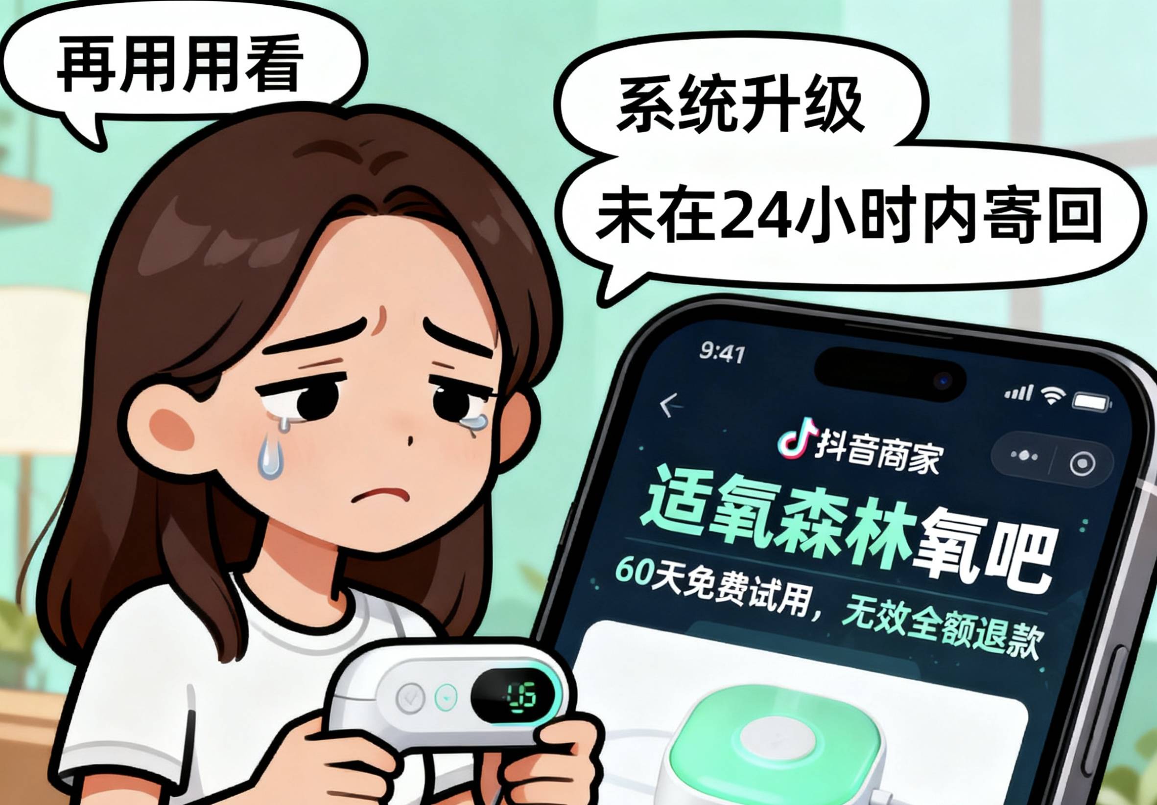 适氧森林氧吧睡眠仪宣称60天免费试用 退货时遭遇24小时限制(图1)