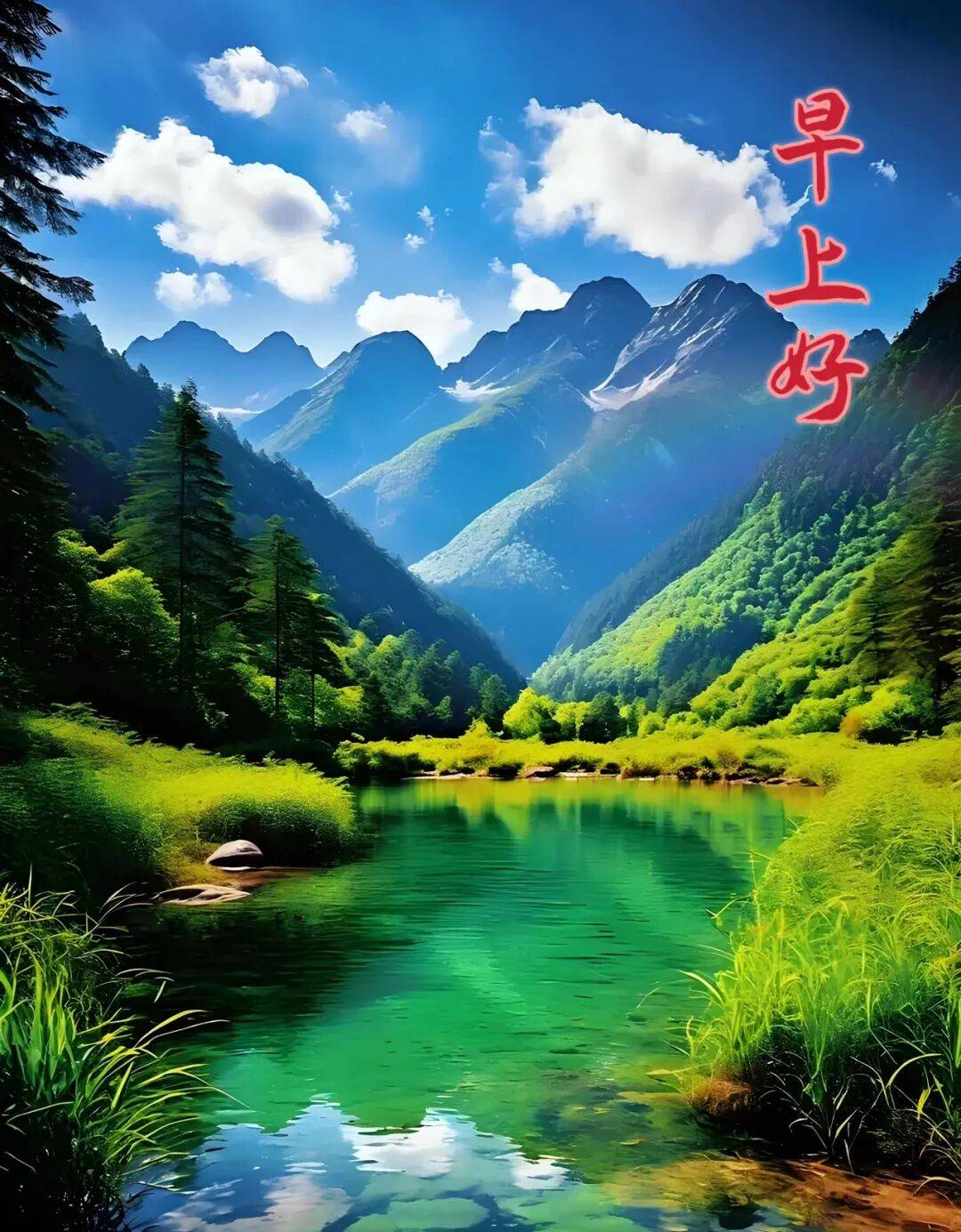 99张自然山水风景早上好祝福图合集 今日早上好最新版早上好图片精选