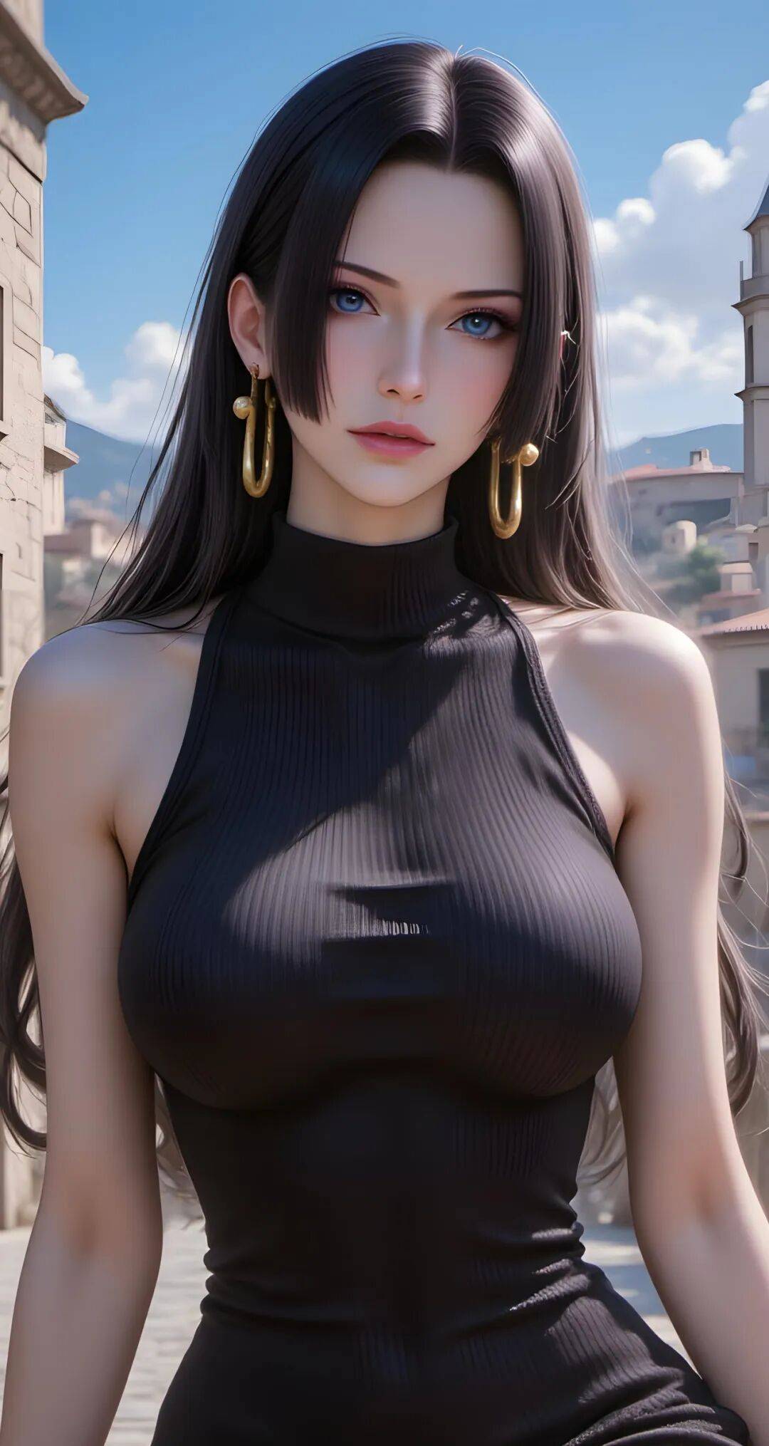海贼女帝壁纸,真的太羡慕路飞这小子了