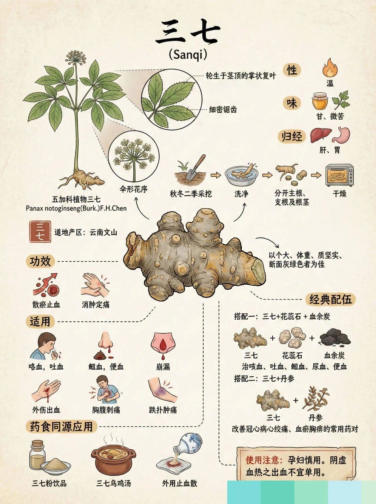 每天认识一味中药 | 三七·散瘀止血_内容_科普_Nano