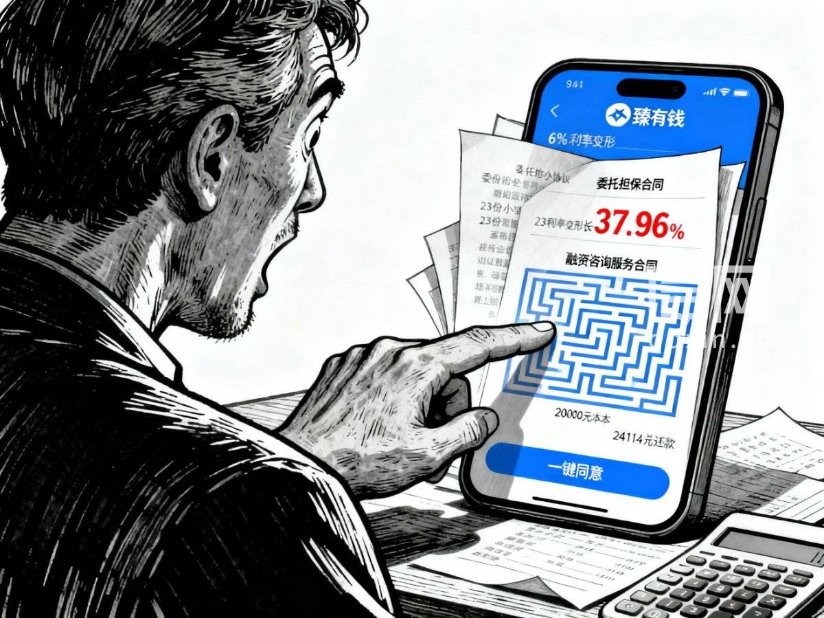 哈啰臻有钱号称低息实际利率近38% 灰色小字里藏着23份协议(图1)