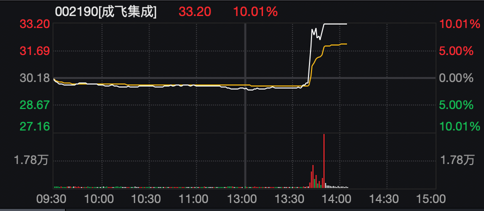 突然异动!002190,直线拉升涨停_军工板块_装备_成飞集成