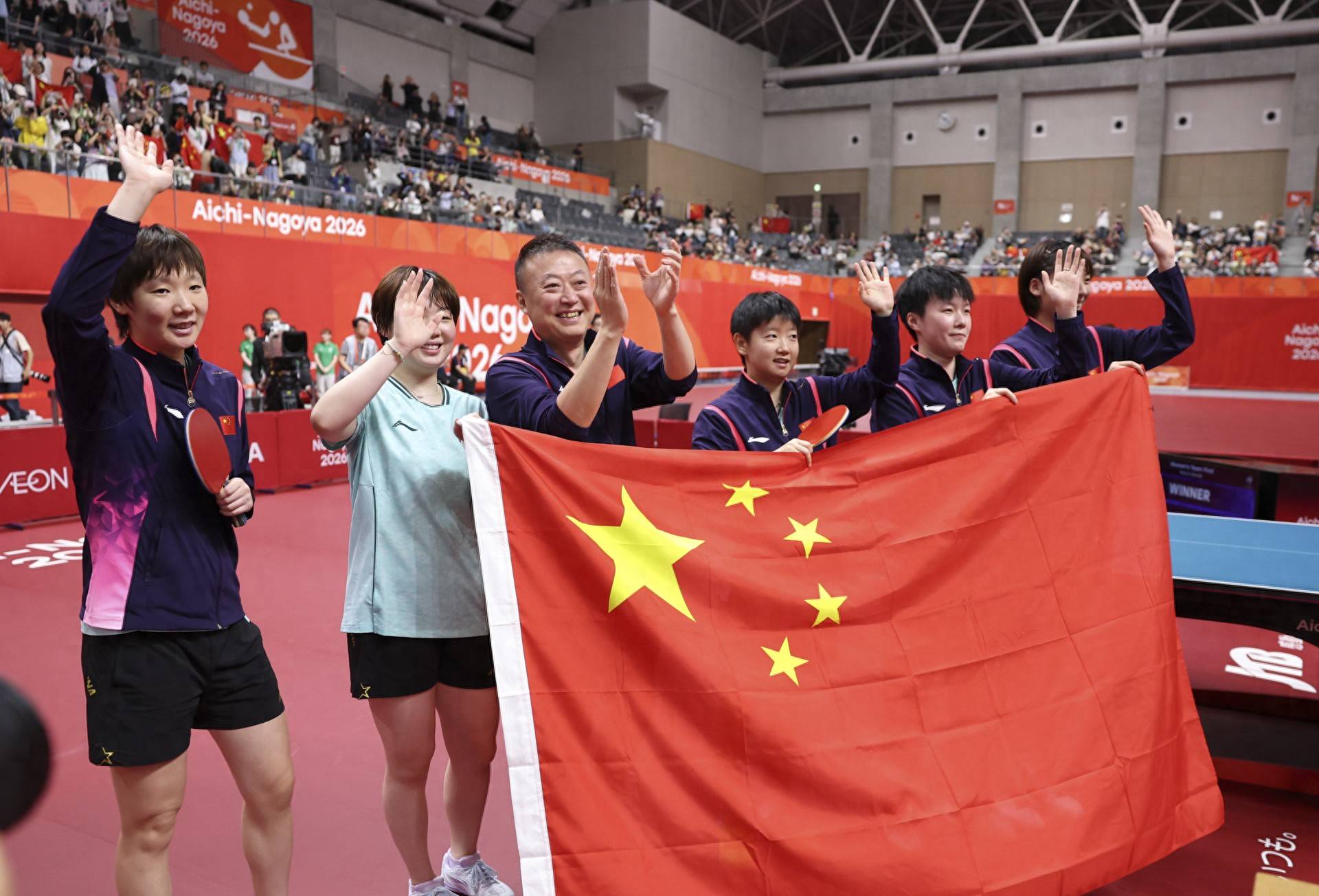 中国女乒直落三盘战胜日本队 夺亚运会团体6连冠